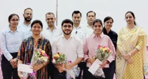 Scholarship Awarded by CA Jitendra Bajpai, of J. Bajpai & Co., to meritorious students of Sky Academy in CA Intermediate 2024-25 : Adnan Kashif (AIR – 50* and 1st in Kanpur with 447/600 marks, Jan 2025); Radhika Omar (2nd In Kanpur with 444/600 marks, Jan 2025) & Rishika Shukla (335/600 marks, May 2024).